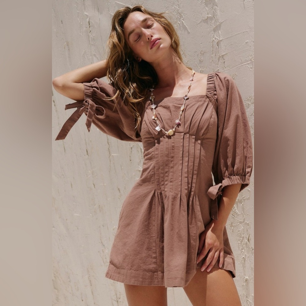 NWOT Free People Cerise Mini Dress Size L 
FP 100% cotton mini dress